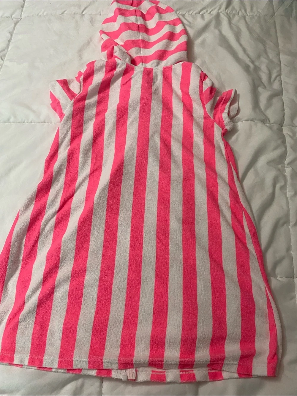 wonder nation Hooded Short-Sleeve Zip Front terry cloth swim suit cover up.-137